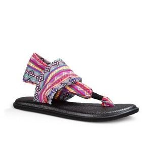 Sanuk Yoga Sling Print Sandal Flip Flop Comfort Aztec Print Women's Size 9